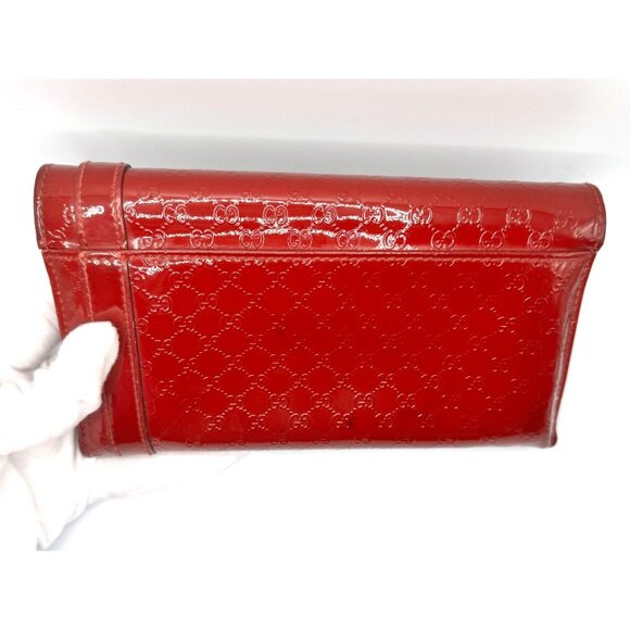 Gucci Red Patent Leather GG Nice Monogram Wallet with  COA - Picture 2 of 16